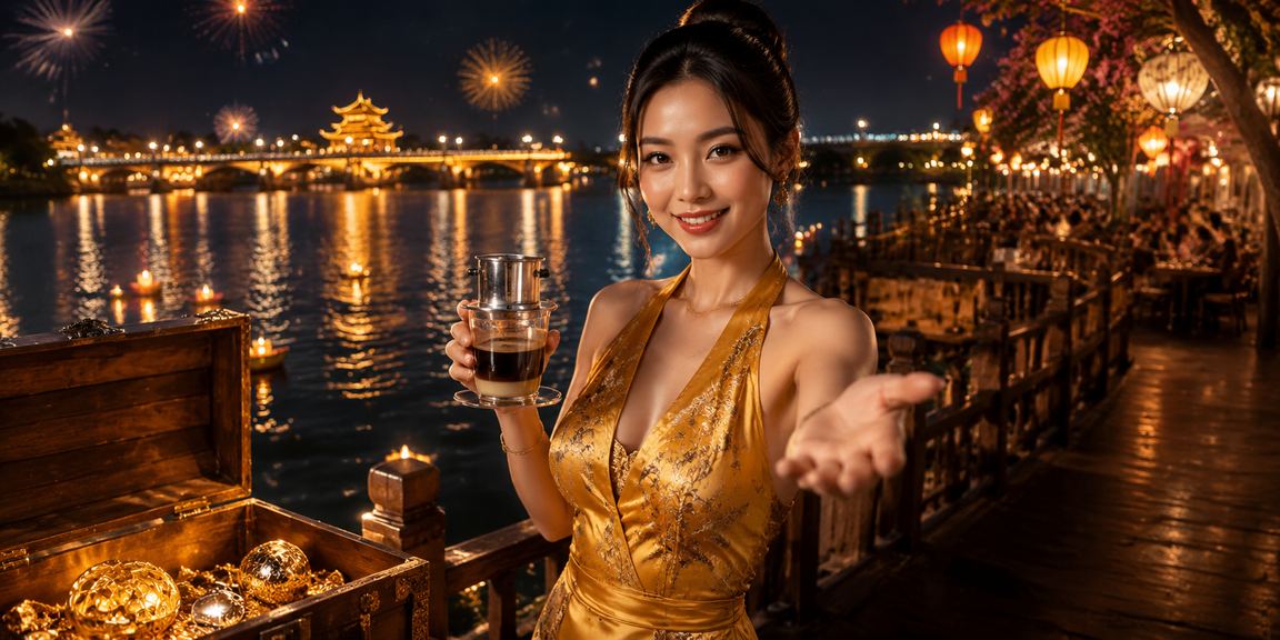 Người dùng tại Huế xem thông tin giải trí trên điện thoại trong quán cà phê